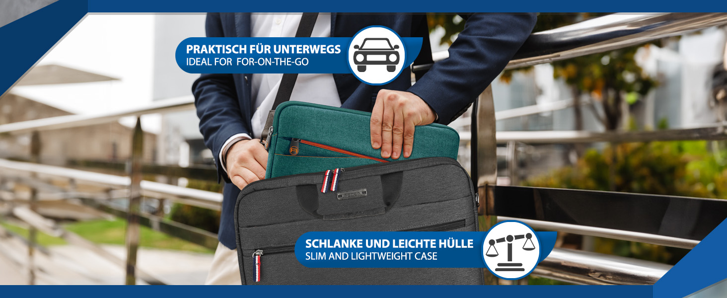 PEDEA Tablet Tasche 9, 10 - 11 Zoll Hülle Case Sleeve mit Zubehörfach, türkis