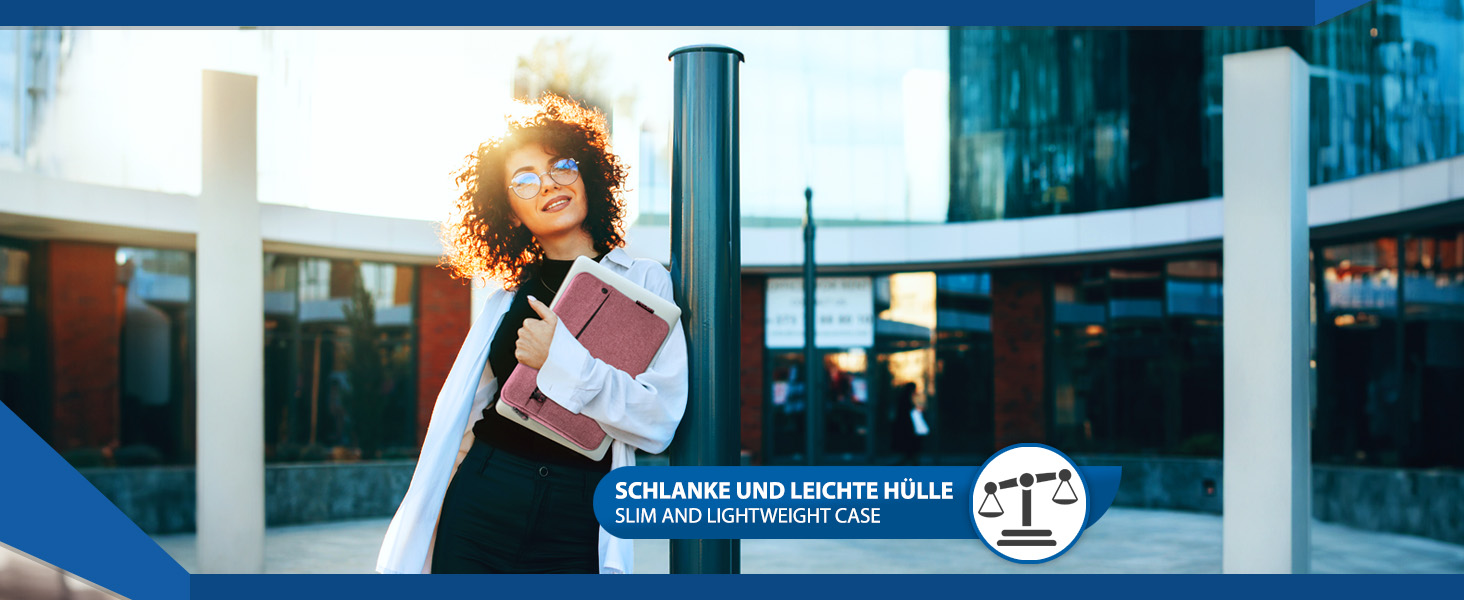 PEDEA Tablet Tasche 9, 10 - 11 Zoll Hülle Case Sleeve mit Zubehörfach, türkis